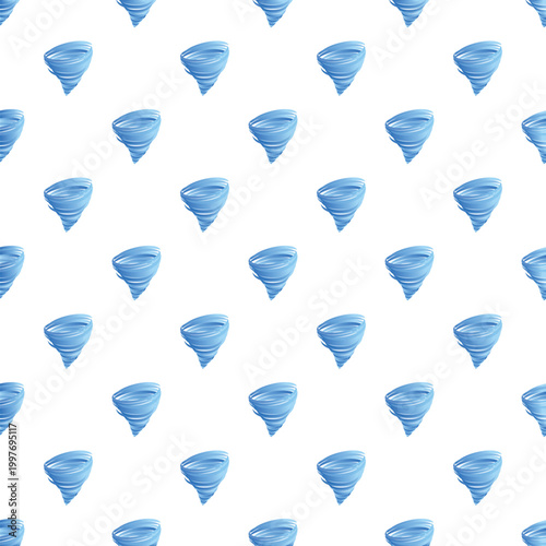 Tornadoes forming a dangerous weather seamless pattern on white background