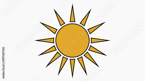 A radiant illustration of a sun, radiating with vibrant golden rays, illuminating with a sense of warmth and energy. 