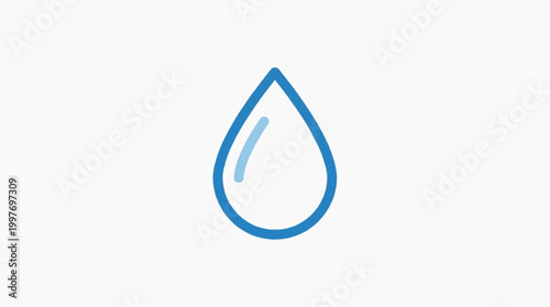 A simple, minimalistic blue water droplet against a clean backdrop. The droplet design symbolizes purity and freshness, perfect for any eco-friendly or hydration-related project