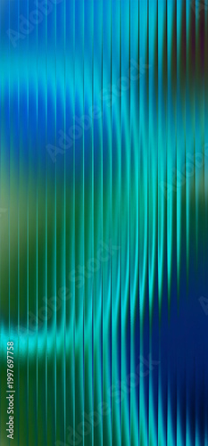 Abstract motion blur of vibrant blue and green light trails in dark background for futuristic design