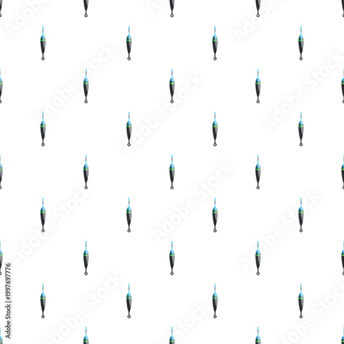 Fishing floats repeat across a white background, forming a seamless water recreation pattern