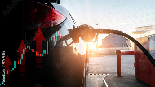 Εκτύπωση καμβά Transportation Costs Soar Financial Data Fuel Dispenser.