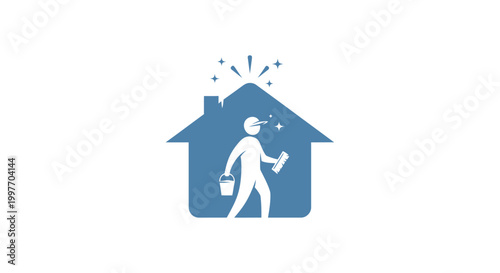 Person leaving home with luggage.