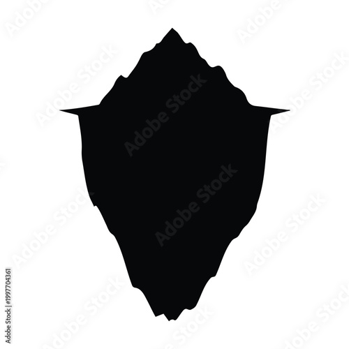 Iceberg silhouette vector illustration isolated on white background.