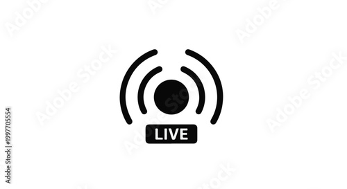 Live streaming icon online broadcasting symbol on white background digital media sign