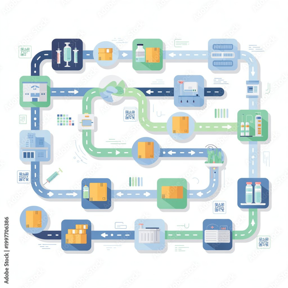 Fototapeta premium Medical Supply Chain Tracking System 