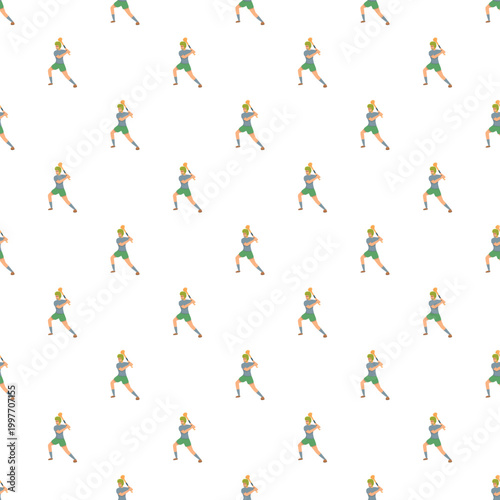 Hurling player in green jersey holding a hurley stick creating a seamless pattern