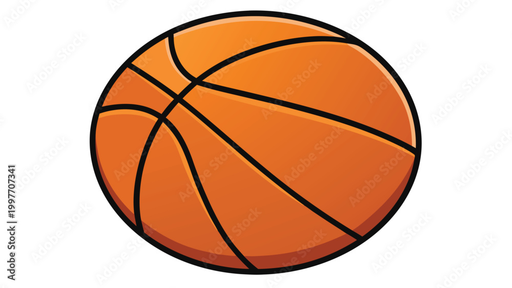 Fototapeta premium Orange basketball with black seams isolated on a white background for sports and athletic competition design concepts