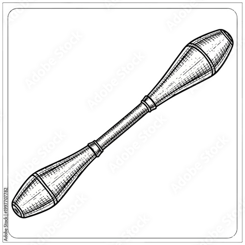 Detailed illustration of a club weapon.