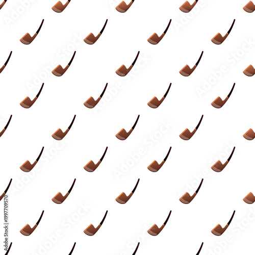 Smoking pipes forming a seamless tileable pattern on a white background