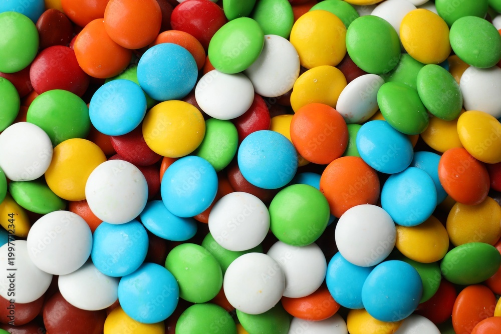 Obraz premium Many delicious colorful as background, top view