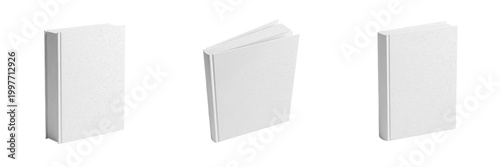 Blank White Hardcover Book Isolated on White Background Education Literature Publishing Graphic Illustration Design Element for Creative Projects High Quality Transparent PNG