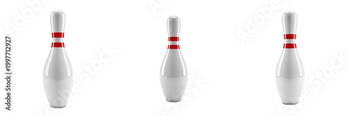Konstfotografi Professional White Bowling Pin Isolated on White Background Indoor Sport Competi