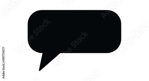 Rounded rectangle speech bubble silhouette for social media chat and comments