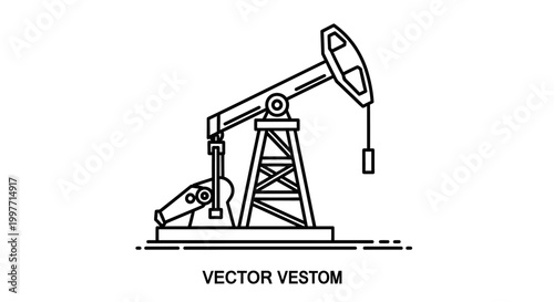 Oil pump jack vector illustration isolated on white background