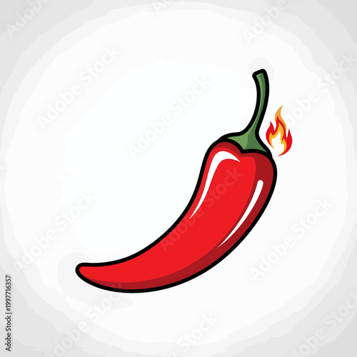 Chili pepper spicy food ingredient hot illustration
