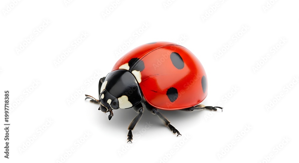 Fototapeta premium Bright ladybug insect isolated closeup