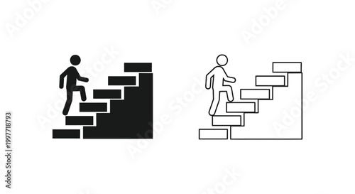 Climbing Success: Steps to Achieve Goals and Growth Vector