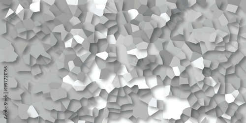 Monochromatic Abstract Geometric Mosaic with Subtle Shadows and Light Gradients Creating a Textured Surface