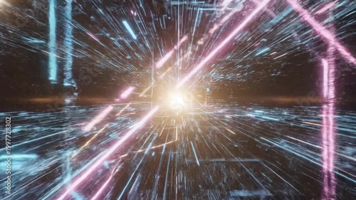 Digital Universe Journey: A vibrant journey through a digital universe, a visual representation of interconnected systems and the vastness of the digital world.