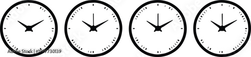 clock set of identical analog clock faces showing 10 10
