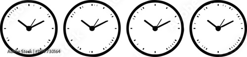 clock analog clocks in a row showing 10 10 time display