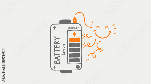 A lithium battery sparks electricity with orange arcs flying out.