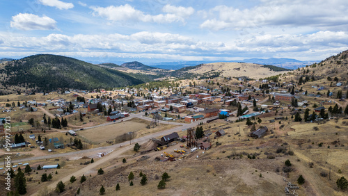Small gold mining town in Colorado mountains 