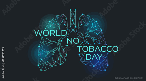 World No Tobacco Day Digital Illustration with Geometric Lungs