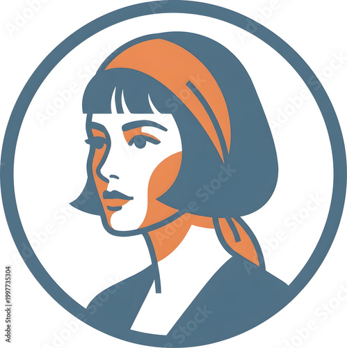 russian girl face icon logo display profile pic with transparent background