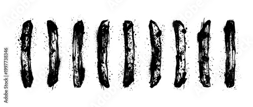 french fries , Grunge brush distressed paint splatter vector set 