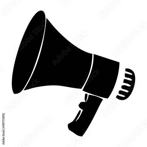 Black Silhouette of a Megaphone Icon.