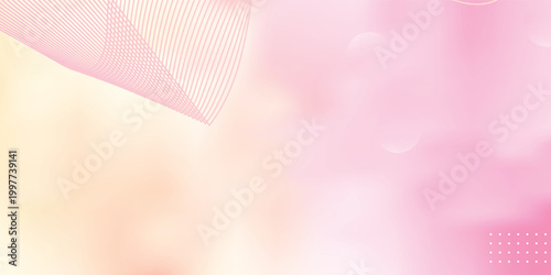 Soft Pink and Peach Abstract Gradient Background with Elegant Wavy Lines.Vector Eps 10