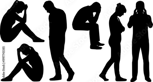 People Are Depressed Or Frustrated Silhouettes
