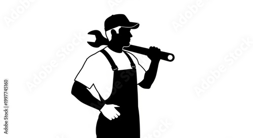 Professional Mechanic Silhouette Standing