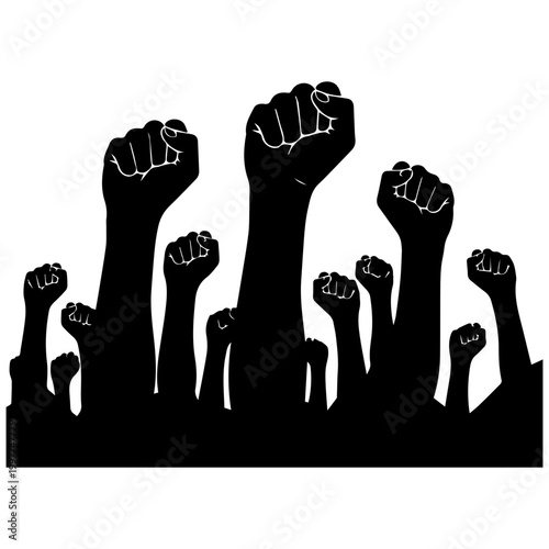 Raised Fists Silhouette: Symbol of Protest, Solidarity, and Social Activism
