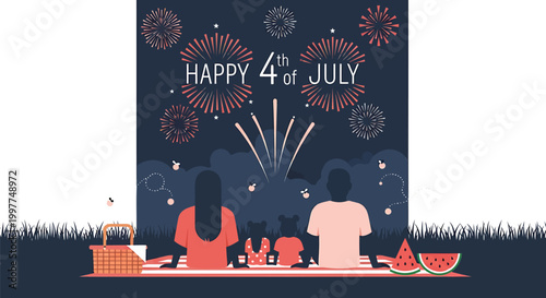 4th of July, Independence Day, Patriotic Celebration, Summer Fireworks, Family Picnic