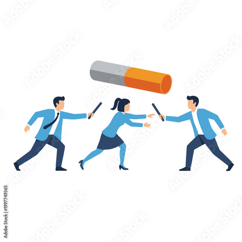 Business Teamwork Relay Race Passing Baton