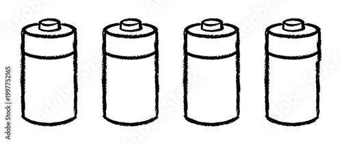 aa battery , chalk texture vector set