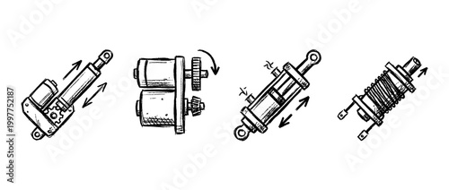actuator , chalk texture vector set