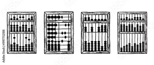abacus , chalk texture vector set