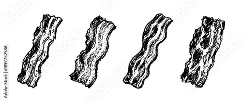 bacon , chalk texture vector set