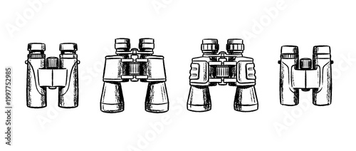 binoculars , chalk texture vector set