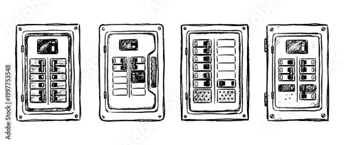 breaker box , chalk texture vector set