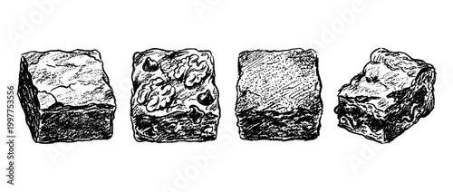 brownie , chalk texture vector set