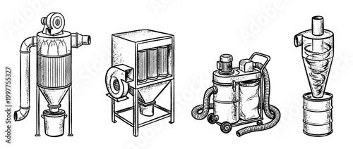 dust collector , chalk texture vector set