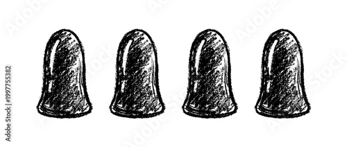 earplugs , chalk texture vector set