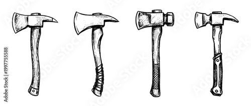 fire axe , chalk texture vector set