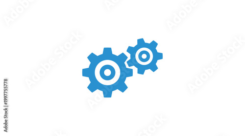 Abstract blue gear icons representing technology and engineering
