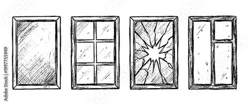 glass pane , chalk texture vector set